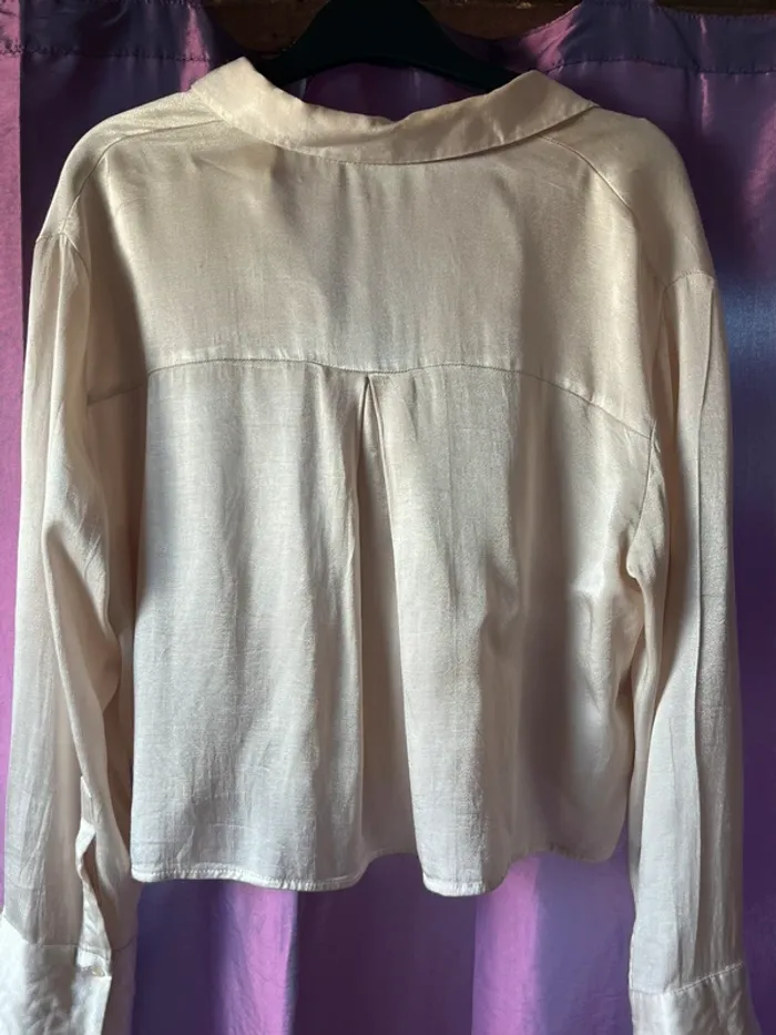 chemise satinée beige Zara - photo numéro 5