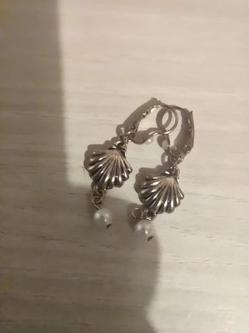 Boucles d'oreilles métal doré coquillages Lollipops