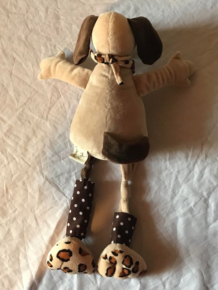 Petit Chiot Chien Longues Jambes Molles Bandana Peau Guépard Os Creux Peluche Petits Enfants Bébés - photo numéro 8