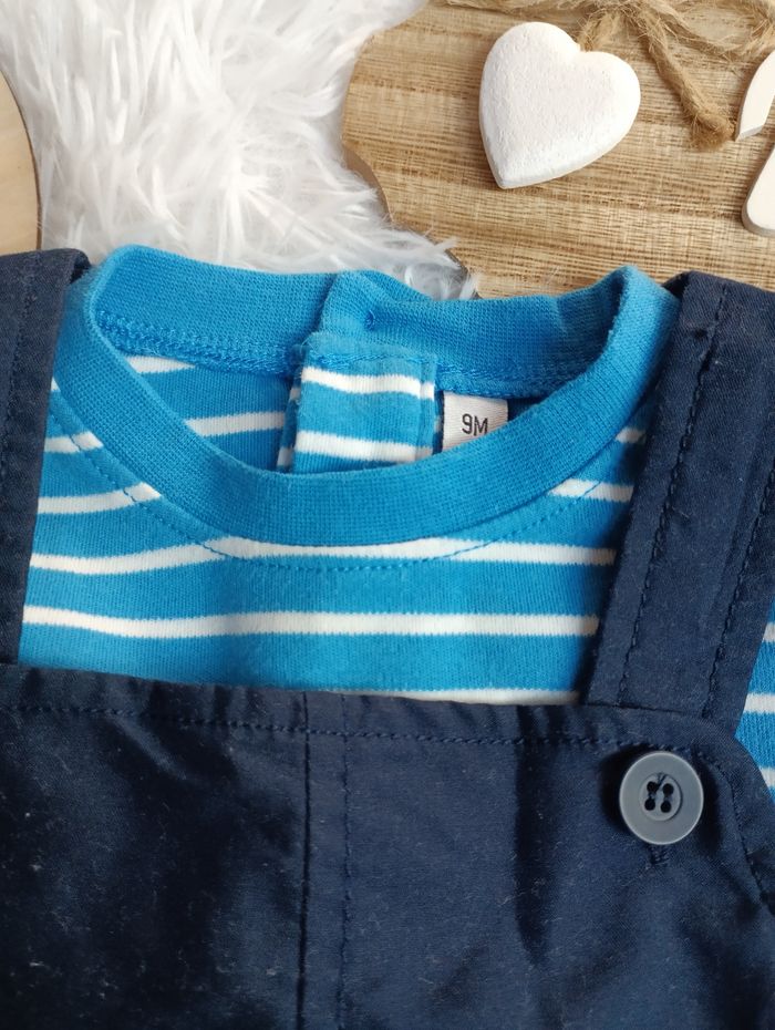 Ensemble 9 mois salopette avec tee shirt garçon - photo numéro 2