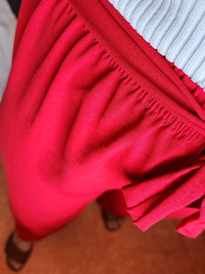 Pantalon à jambes larges / palazzo rouge TU 36/40 - photo numéro 5