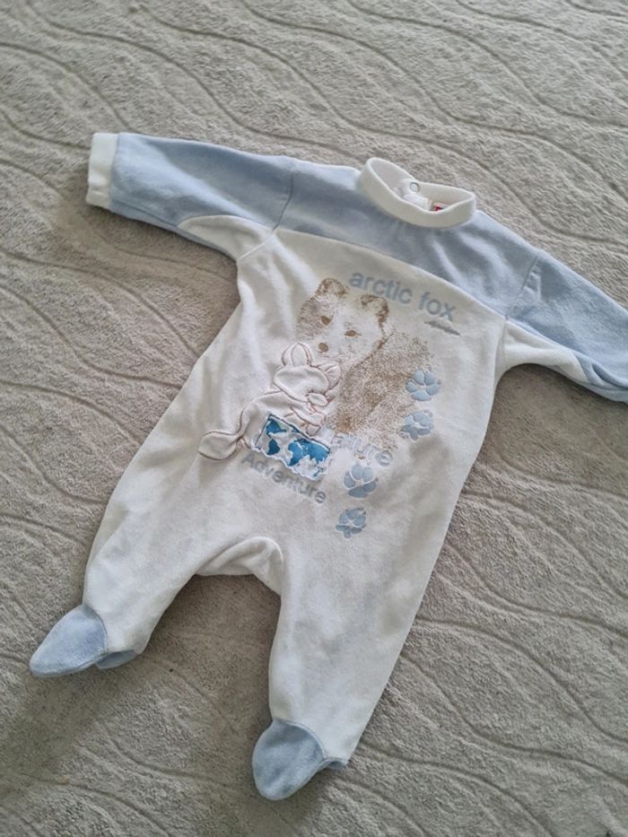 Pyjama loup blanc 0 mois très bon etat - photo numéro 3