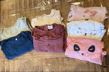 Lot 7 bodies manches longues - 6/12 mois