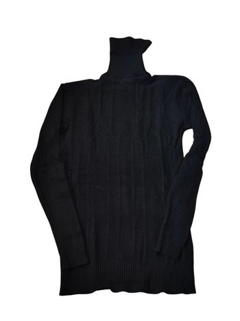 Pull long col rouler noire XXL