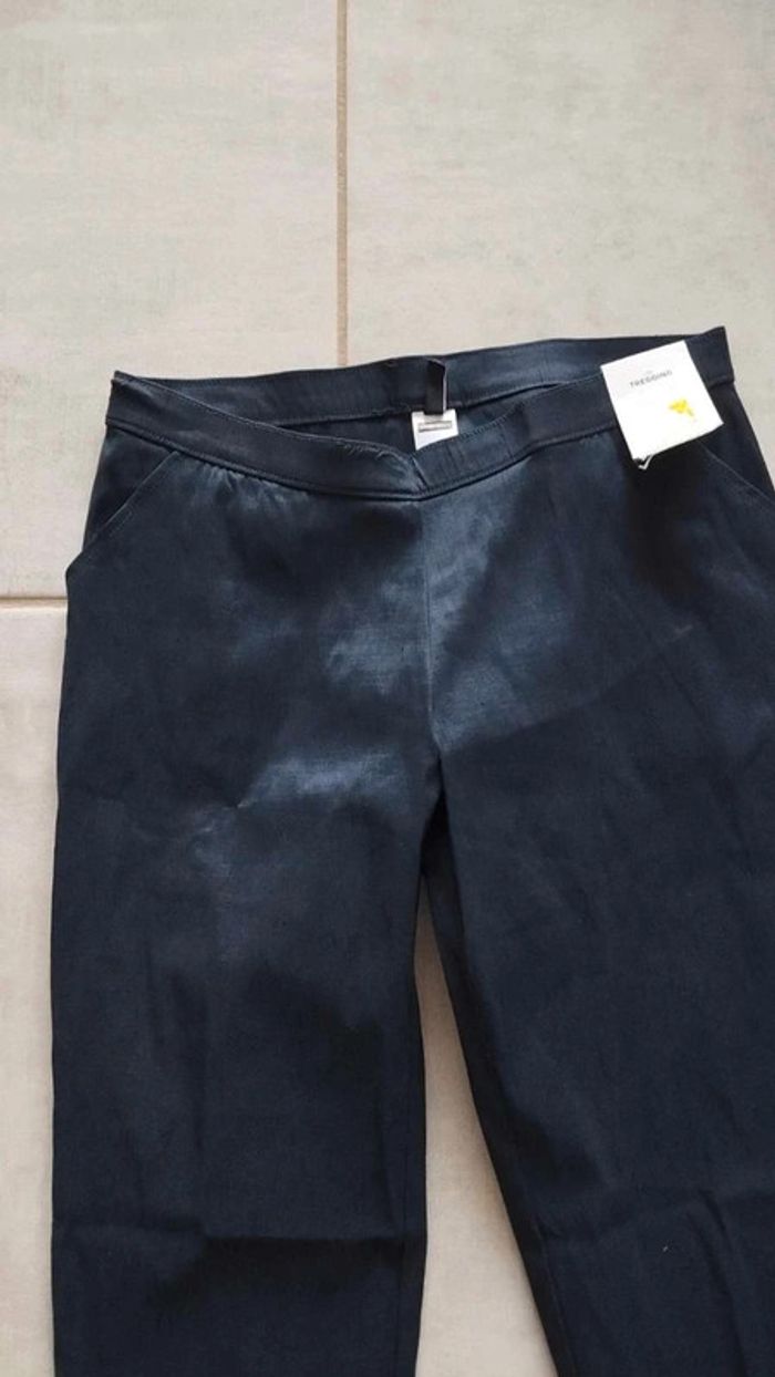 Pantalon tregging bleu  marine  taille s brillant avec  effets - photo numéro 3