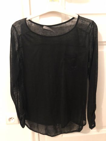 Blouse chemisier noire transparent 36