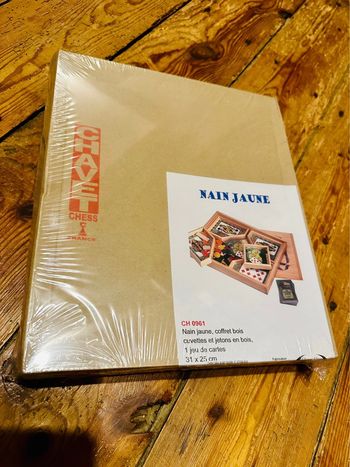 NEUF sous blister Jeu Nain Jaune coffret bois Fabriqué en France Chavet Chess (Made in) cartes