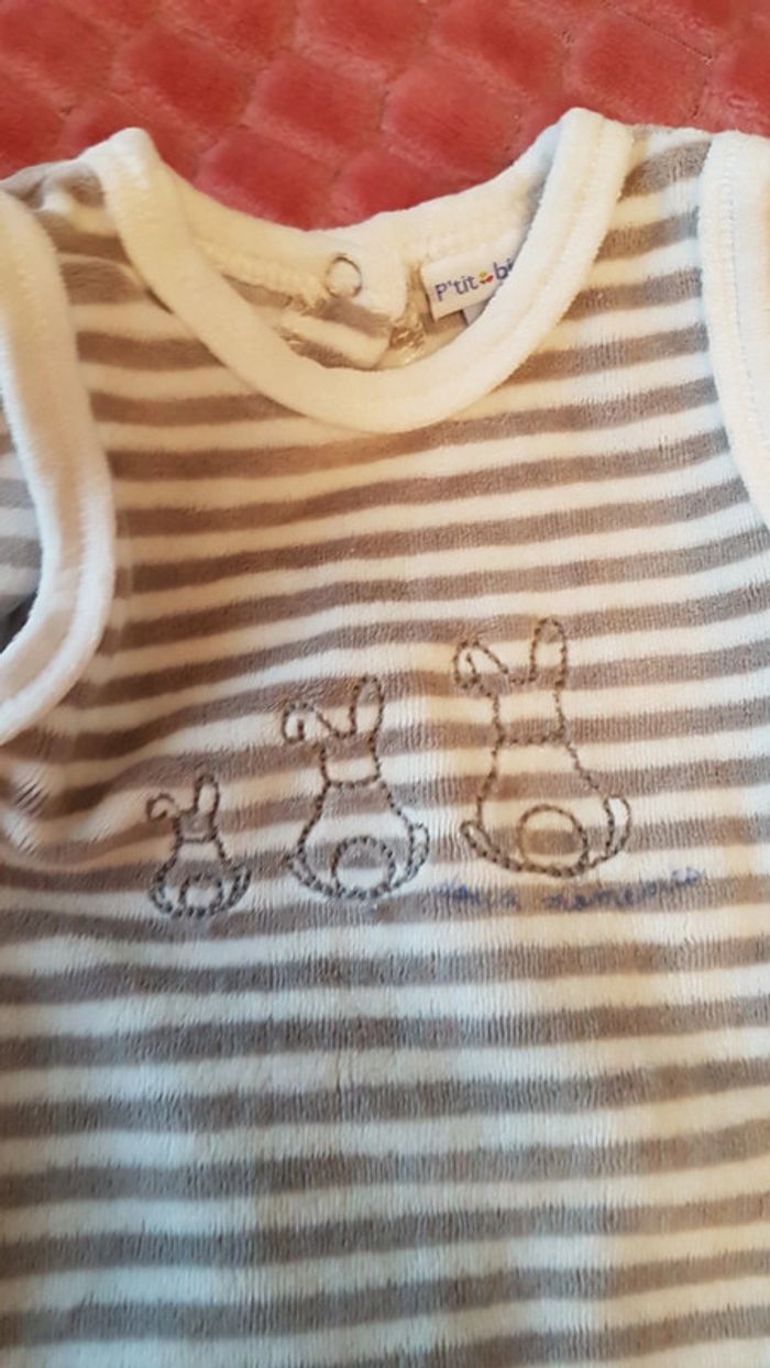 Ensemble pyjama 2 pièces P'tit bisous taille 1 mois - photo numéro 3