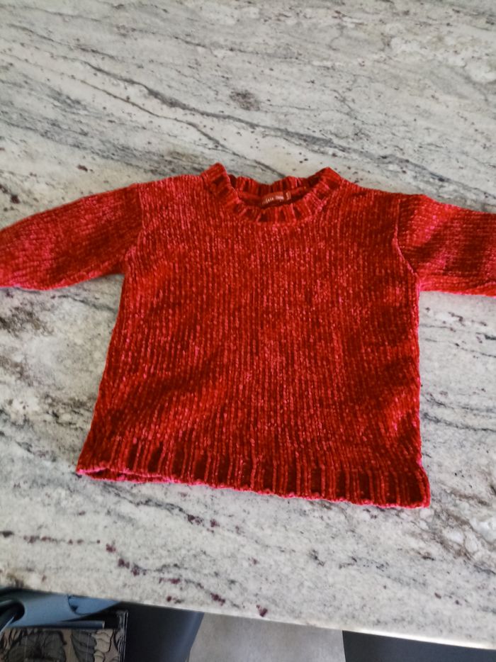 Joli pull rouge en polyester TisSaia pour fille de 5 ans