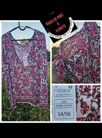 Tee-shirt / blouse 54 /56 femme grande neuf
