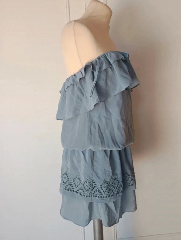 💎robe en soie bohème crochet épaules dénudées taille 1 38 40 extensible made in France bel air - photo numéro 3
