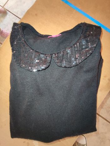 Pull noir col claudine