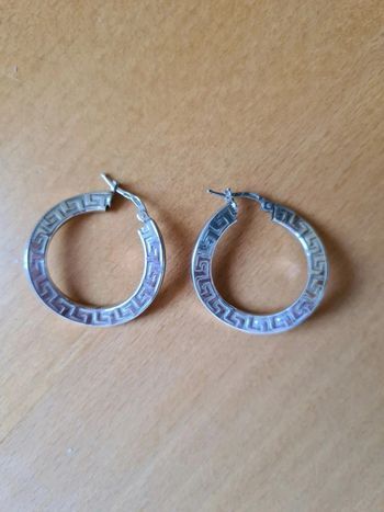 Boucles d'oreilles créoles éthniques en argent