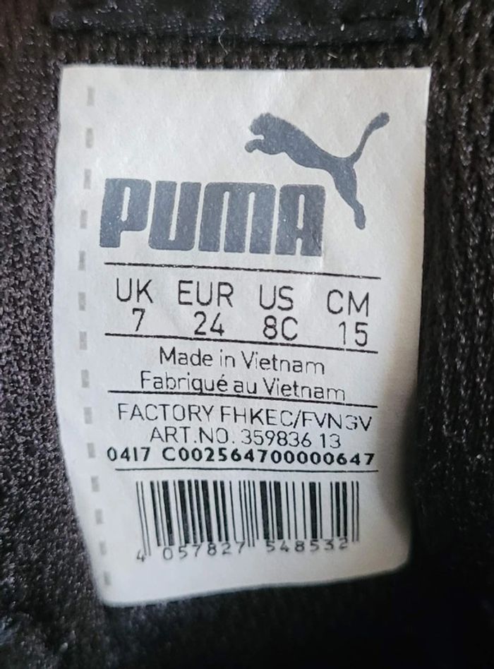 Chaussures basket sneakers à scratch enfant Puma noires T 24 garçon - photo numéro 6