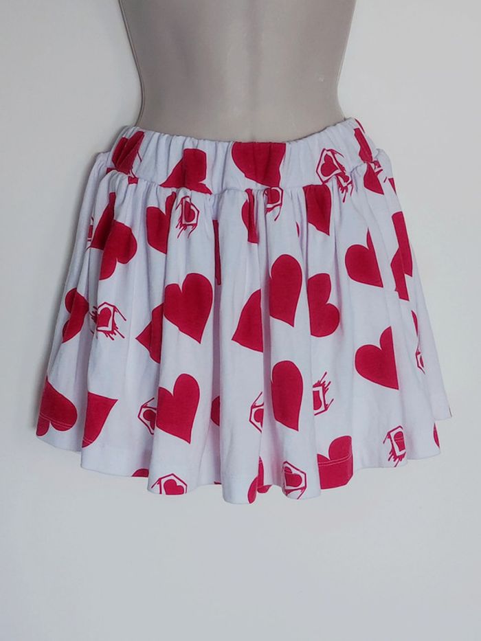 Mini jupe patineuse cœur rouge blanc / Super Lovers - 32/XXS à 44/XXL - photo numéro 16