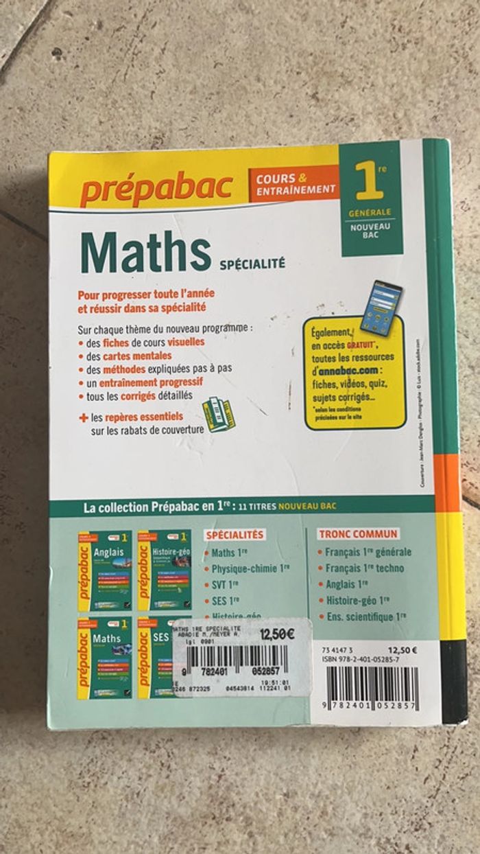 Prepabac Maths 1ere Spécialité Hatier - photo numéro 2