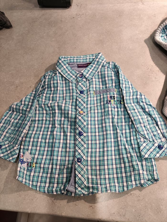 Lot bébé Sergent Major chemise et gilet assorti : 6 mois - photo numéro 3