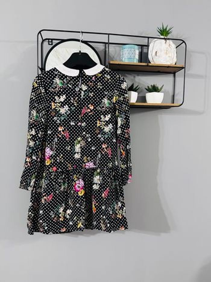 🌸 Robe à fleurs et pois - Col Claudine blanc 🌸 - photo numéro 5