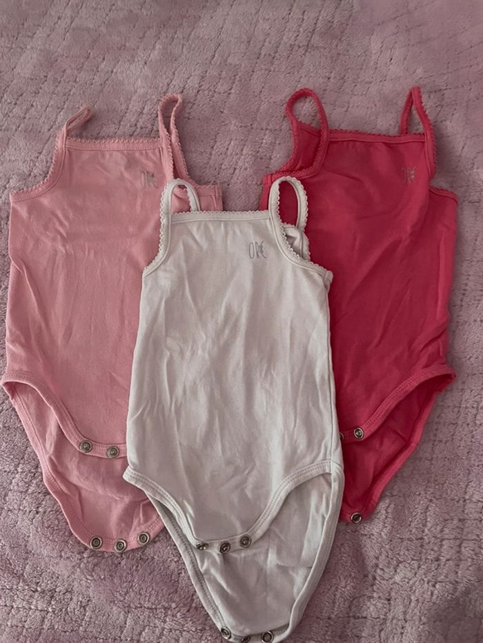 Lot de 3 bodys bretelles fille