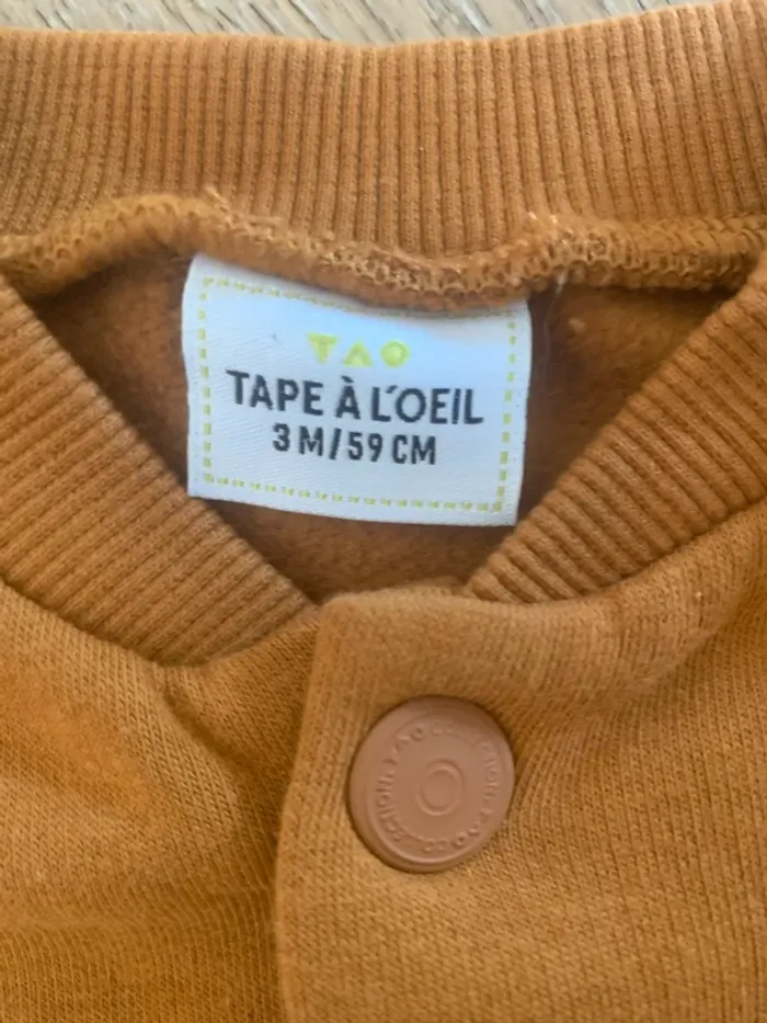 Veste teddy moutarde – Tape à l’Œil – 3 mois (59 cm) - photo numéro 3