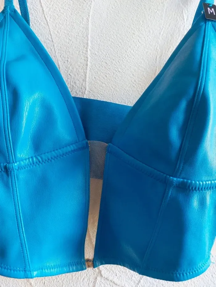 Top brassière bleu taille M - photo numéro 2