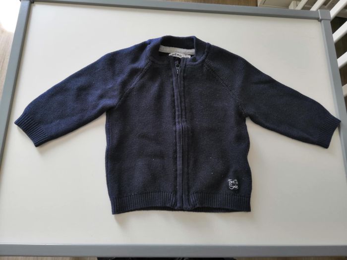 Gilet en maille à fermeture zippée (Bleu marine, navy) 6 mois Gémo - photo numéro 1