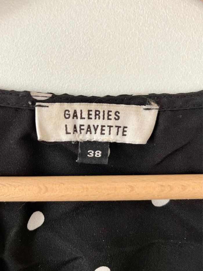 Chemisier à pois noir et blanc Galeries Lafayette 38 - photo numéro 2