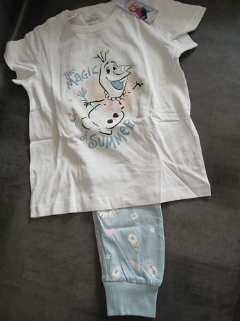 ensemble pyjamas fille en coton olaf disney 2/4 ans 