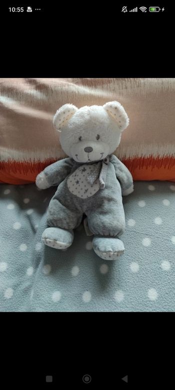 Doudou ours tex gris 