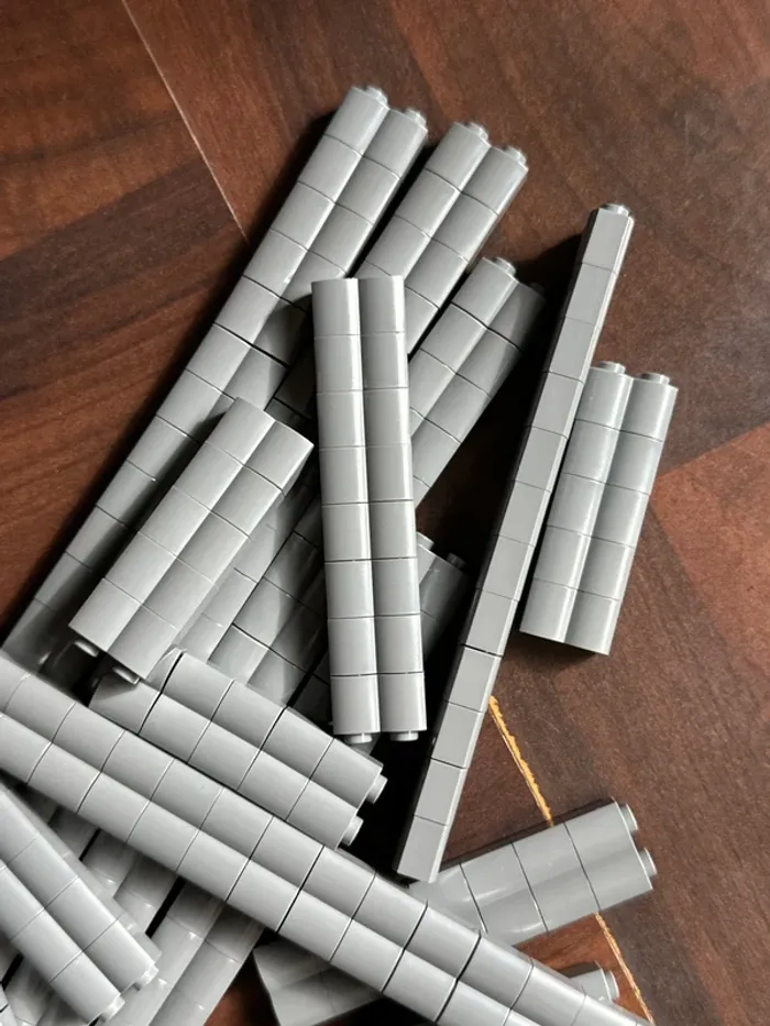 150 Brick LEGO, Modified 1 × 2 with Log Profile, ref 30136 Dark Bluish Gray - photo numéro 4