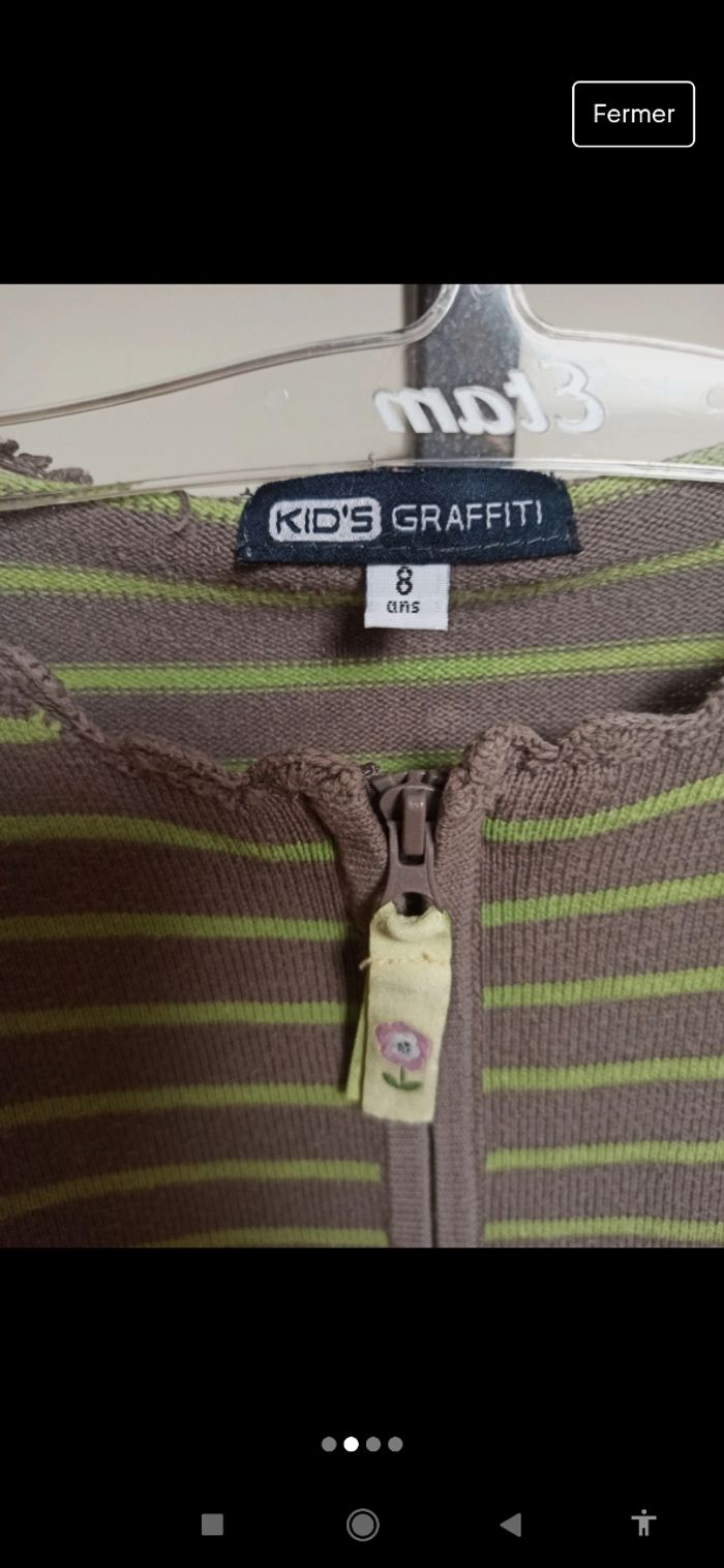 Gilet a rayures marron vert - photo numéro 2