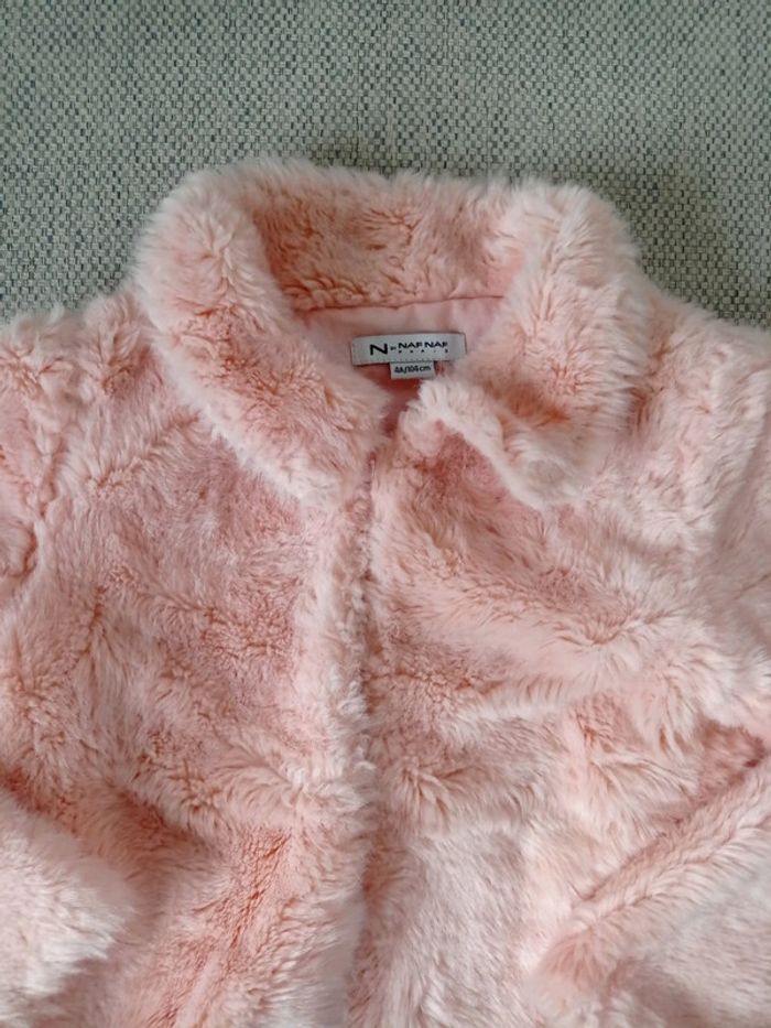 Veste fourrure rose nude Naf Naf 4 ans - photo numéro 2