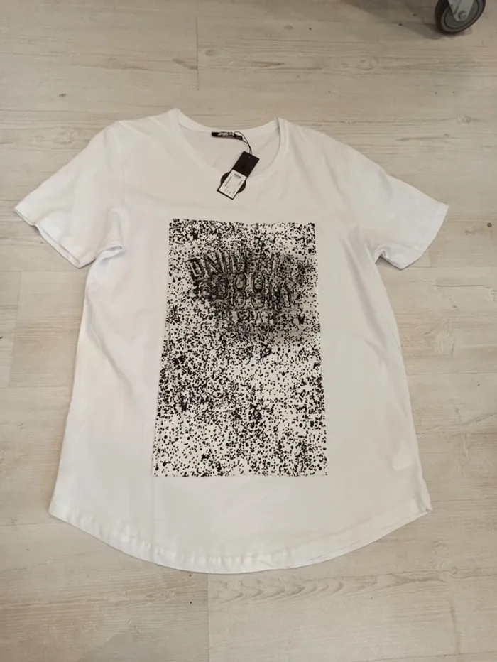 Tee shirt blanc homme xxl flocage en relief