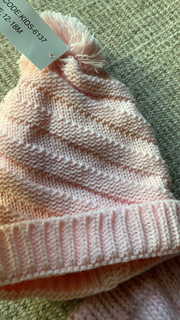 Lot bonnet fille rose 6 mois à 2 ans idée cadeau - photo numéro 6