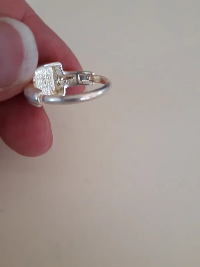 Bague ajustable pierre bleue - photo numéro 5