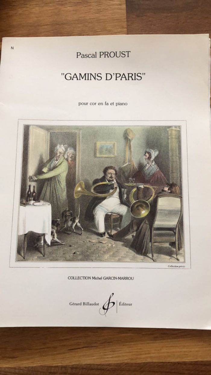 Gamins d’paris partition pascal Proust pour cor et piano
