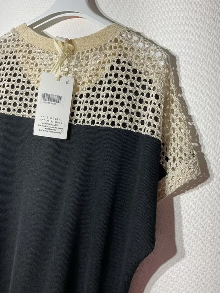 T-shirt « filet de pêche » femme taille unique (38-42)- new collection - neuf avec étiquette - photo numéro 4