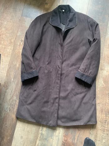 Manteau imitation daim noir
