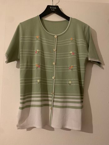 Gilet femme vert et blanc taille 40 
