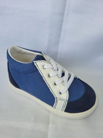 Chaussures basket garçon en cuir bleu Point 22
