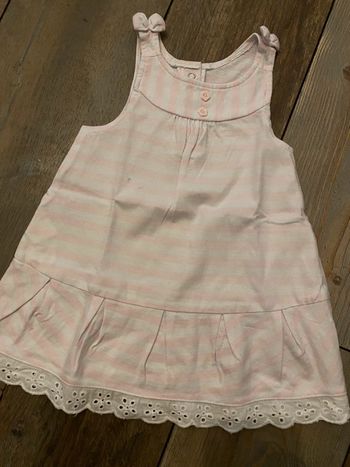 Petite robe TAO rose et blanche 6 mois