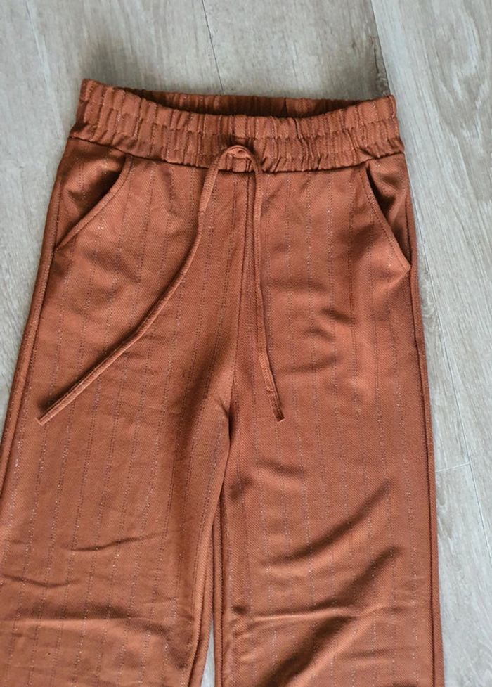 Pontalon marron taille s/m à jambes larges - photo numéro 2