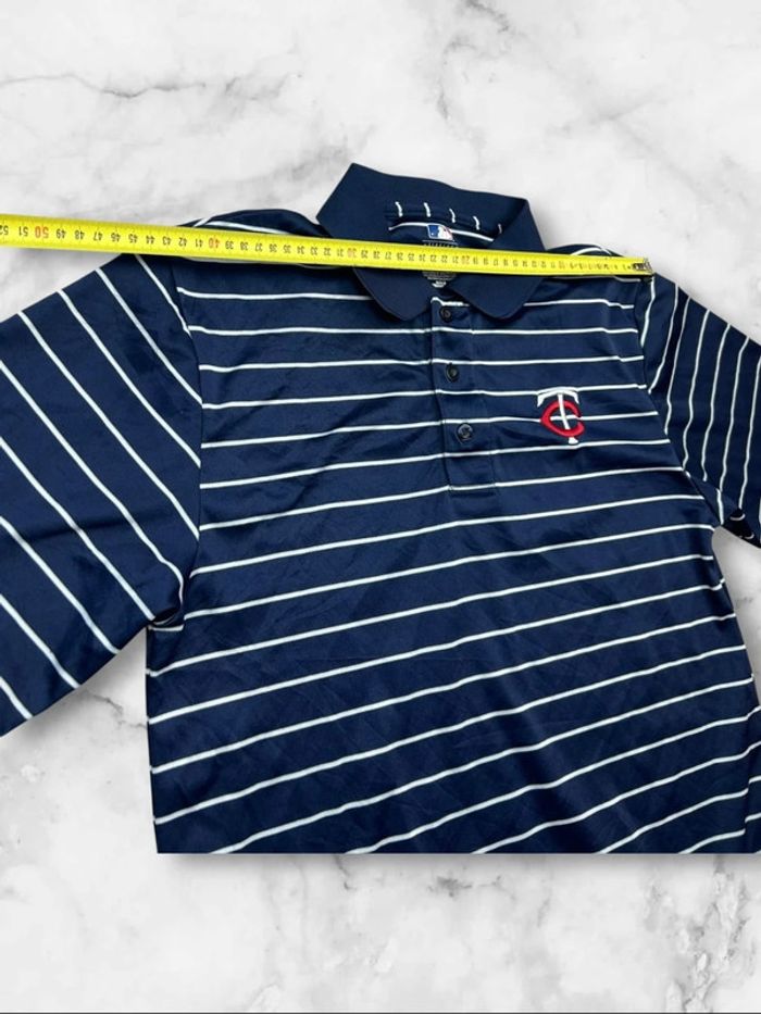 Polo MLB Minnesota Twins rayé bleu marine – Taille M - photo numéro 3