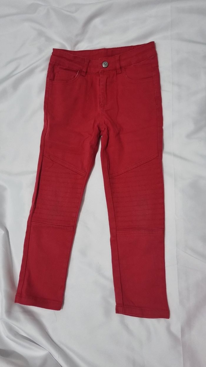 Pantalon Biker Rouge Vif pour Enfant - Taille 5 ans - photo numéro 2