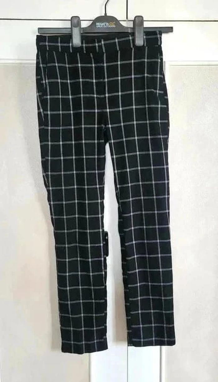 Pantalon slim à carreaux Taille S Zara - photo numéro 4