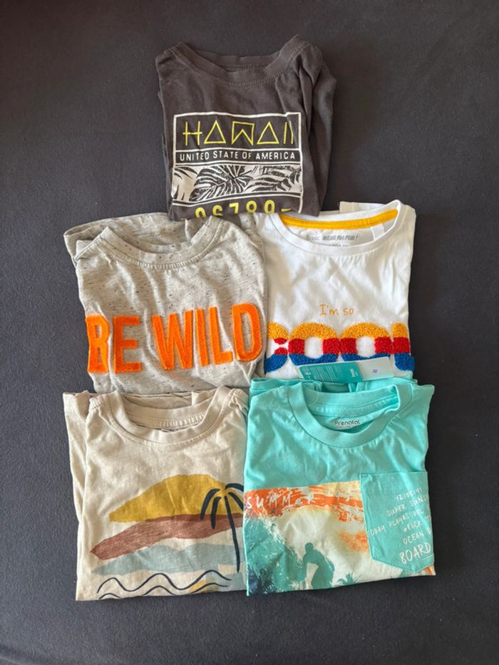 lot 5 t-shirt manches courtes 4 ans