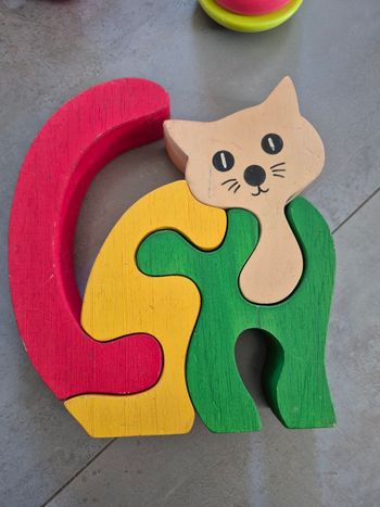 Puzzle Chat en bois