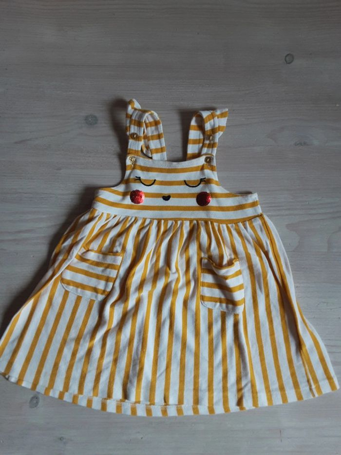 Robe salopette été rayé T. 2 ans