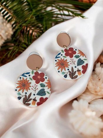 Boucles d'oreilles bohème - motif fleurs d'automne - tendance 🍂