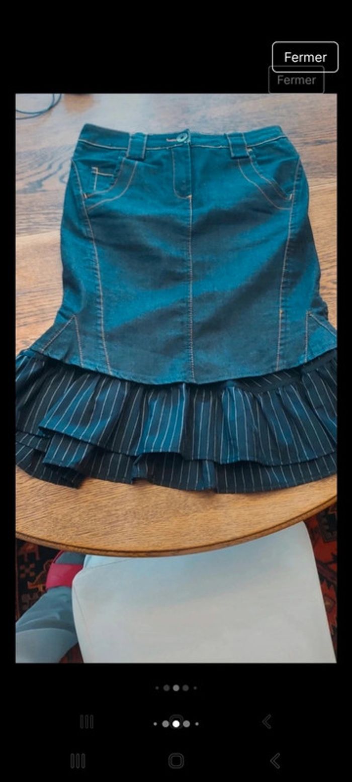 Magnifique Jupe en jeans Geisha taille M - photo numéro 6